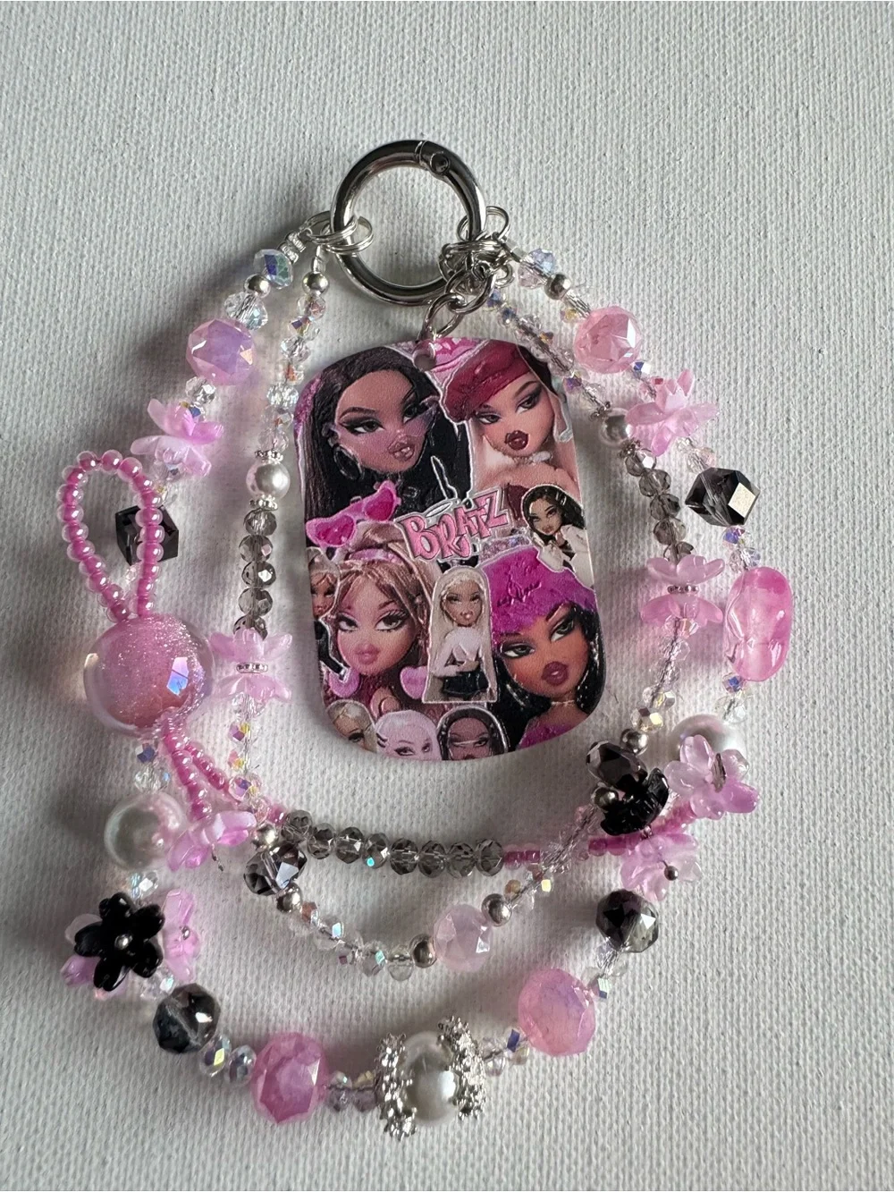 Pink Bratz Graphic Keychain Phone Charm